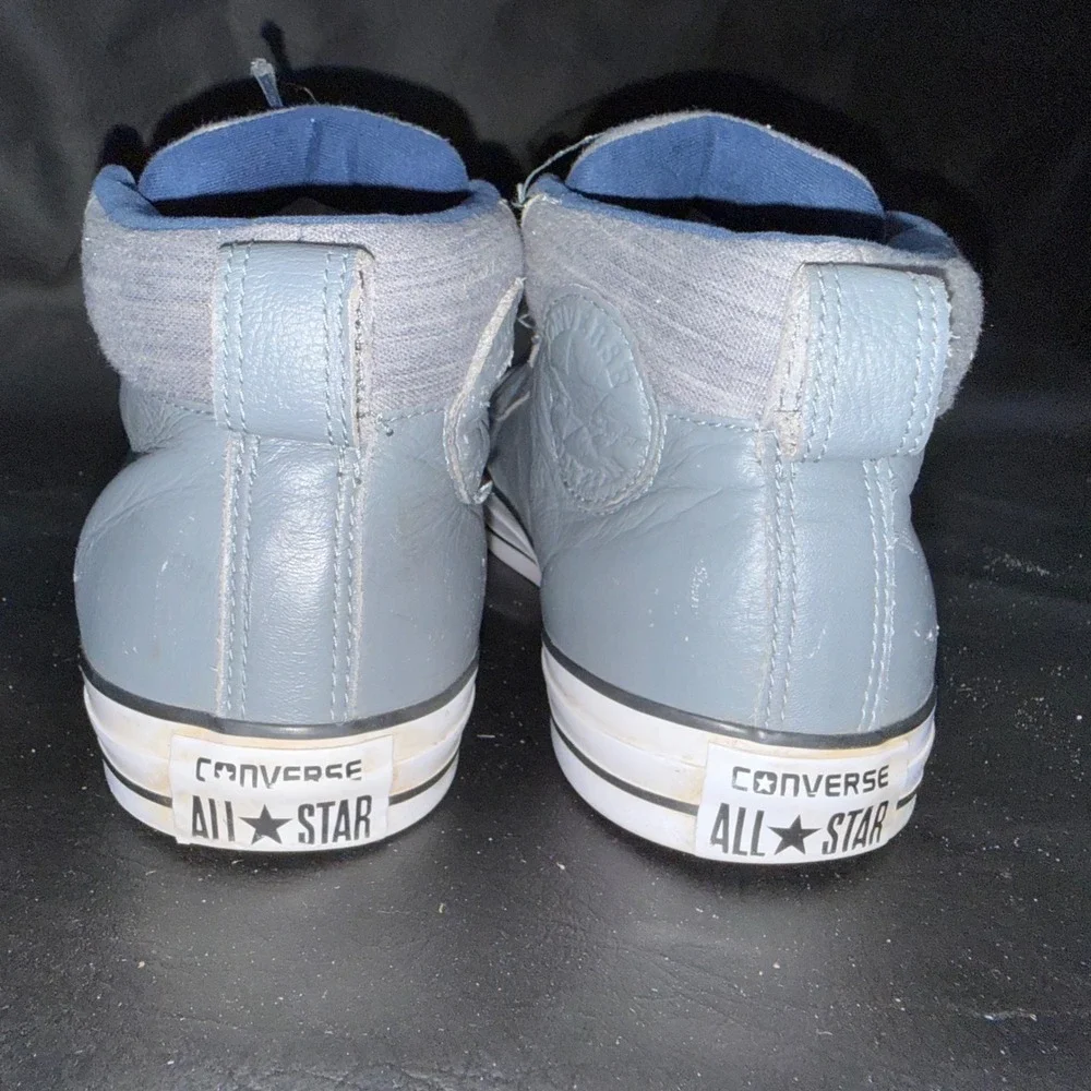 Converse Chuck Taylor All Star Street Mid Leather Blue Gray Mens 8.5 Womens 10.5
